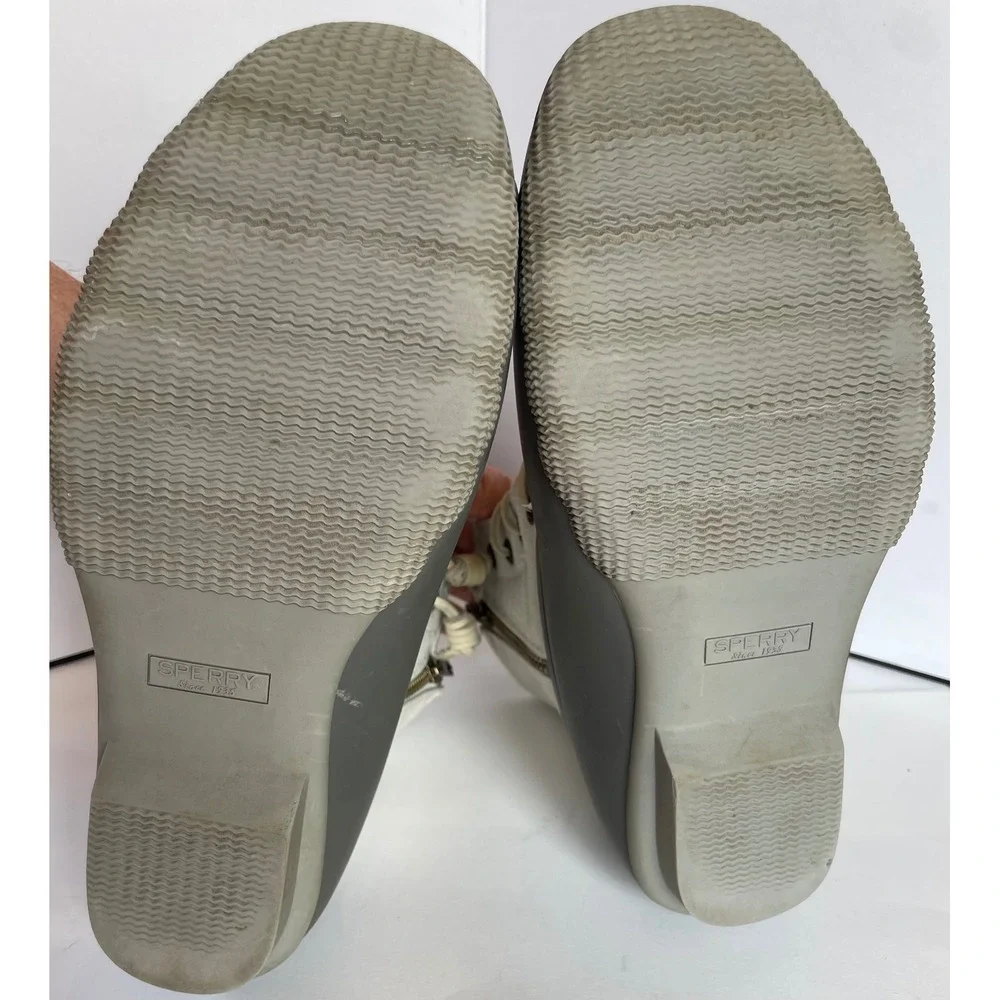 Sperry Saltwater Duck Boot Grey Canvas Waterproof Side Zip STS80411 Womens 7.5M